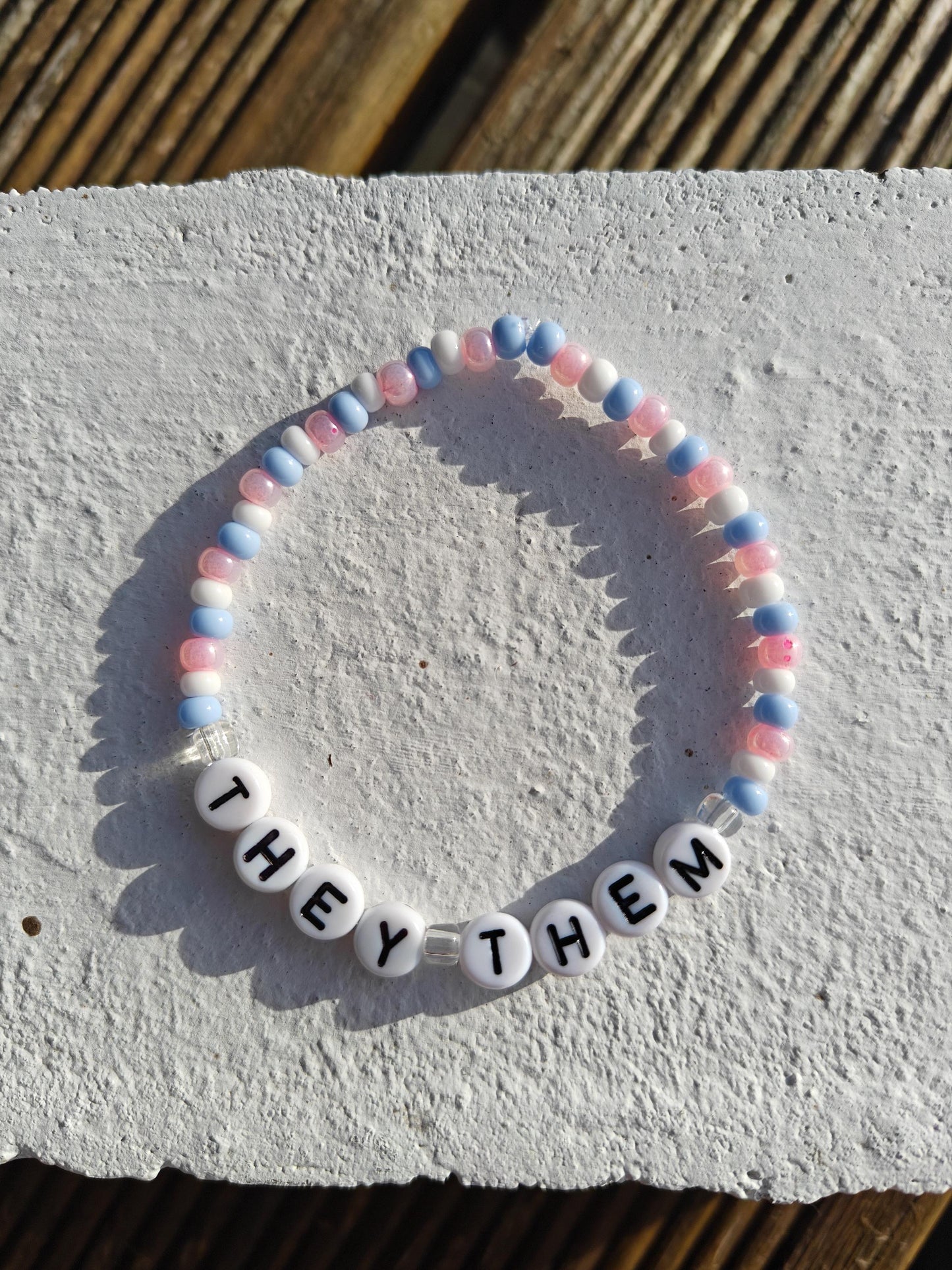 They/Them pronouncs seed bead bracelet