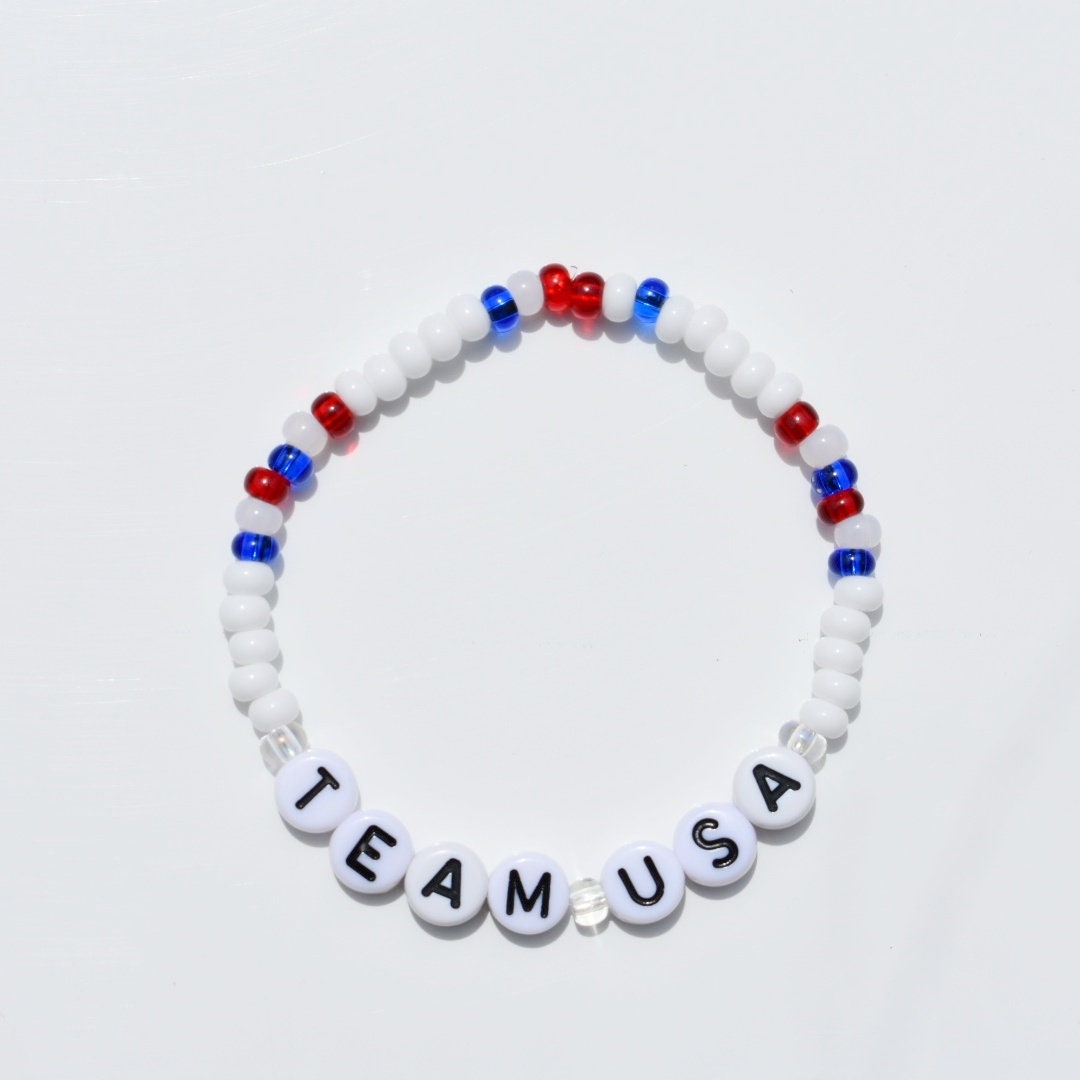 Olympics bead bracelet with Team and Country colors