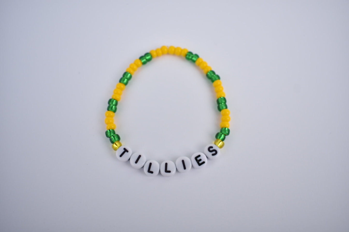 Tillies Matildas Bracelet โ Handmade Seed Bead Jewelry in Australia Soccer Team Colors | Support the Matildas with Free Shipping