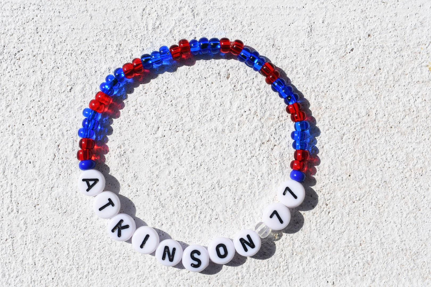Crystal Palace football bead bracelet with player personalisation