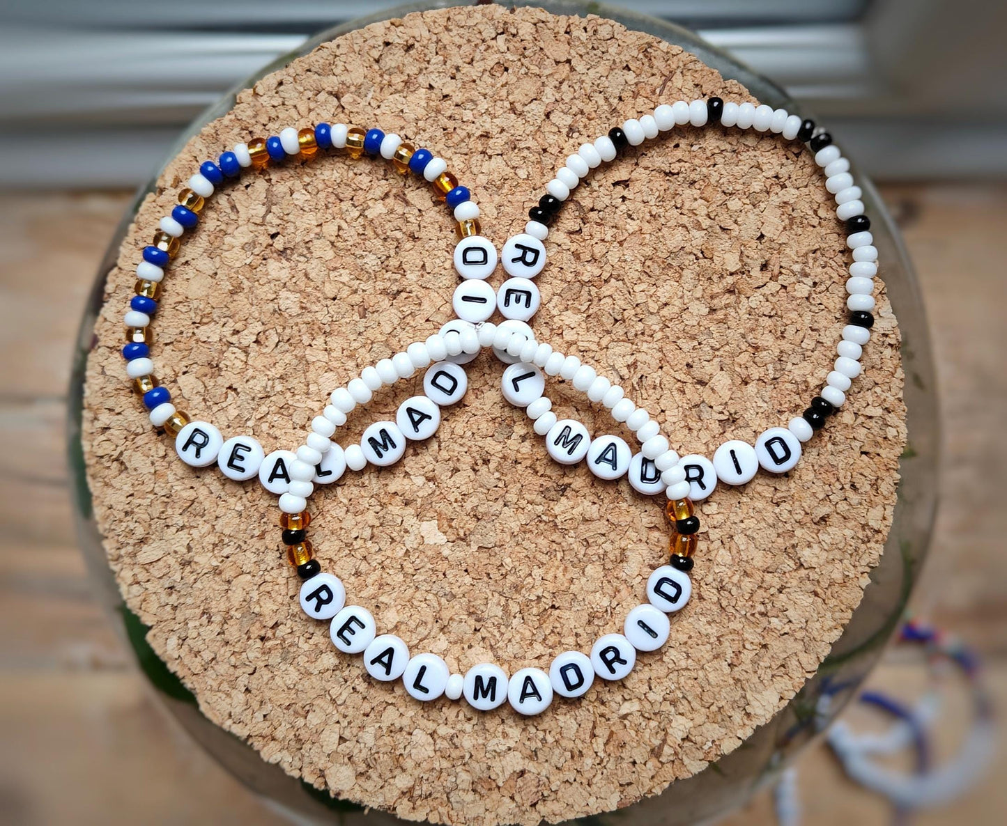 Real Madrid seed bead bracelet