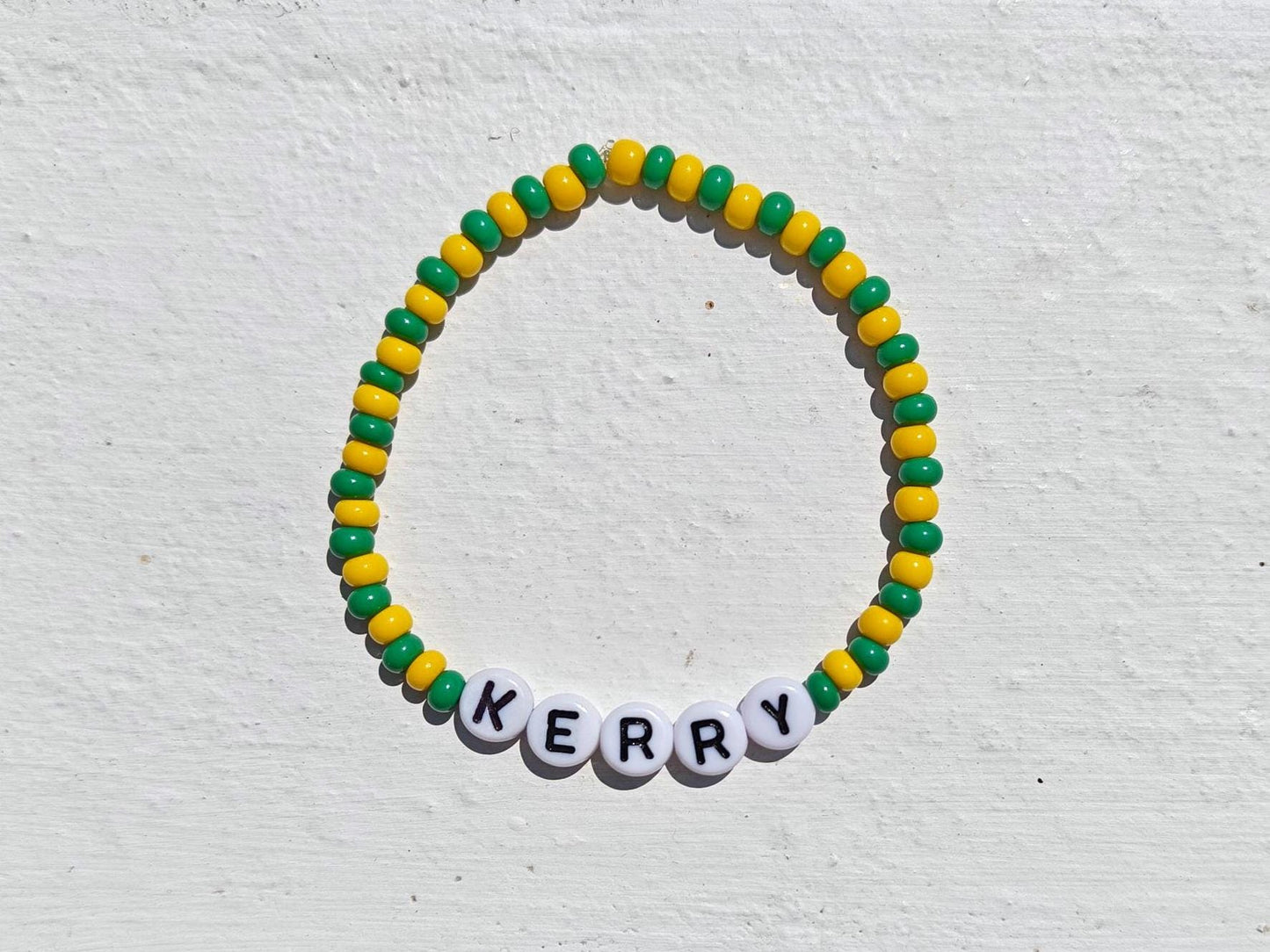 Kerry GAA Bracelet β Handmade Green & Gold Beaded Jewellery | Up the Kingdom Gift with Free Shipping