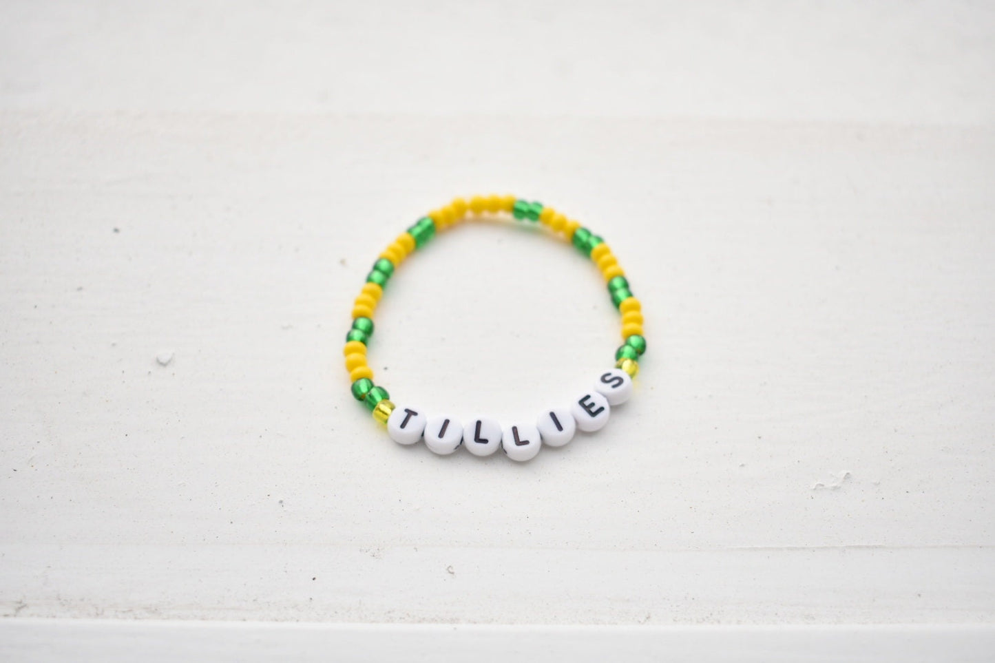 Tillies Matildas Bracelet โ Handmade Seed Bead Jewelry in Australia Soccer Team Colors | Support the Matildas with Free Shipping