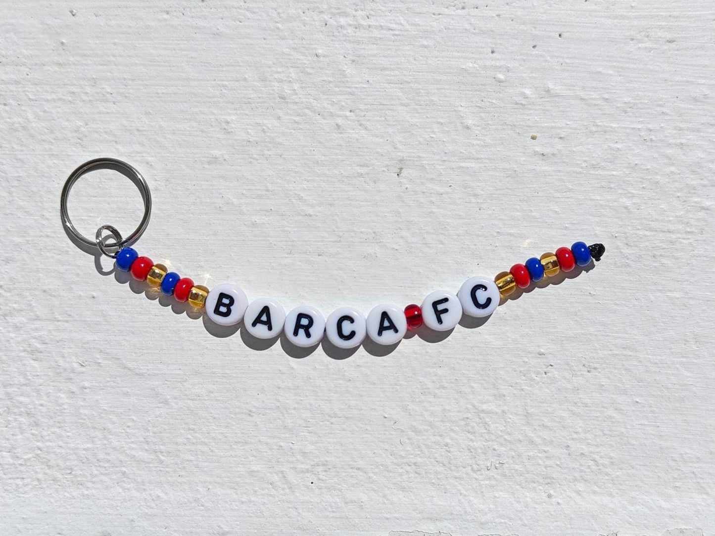 Barcelona Barca FC bead keychain