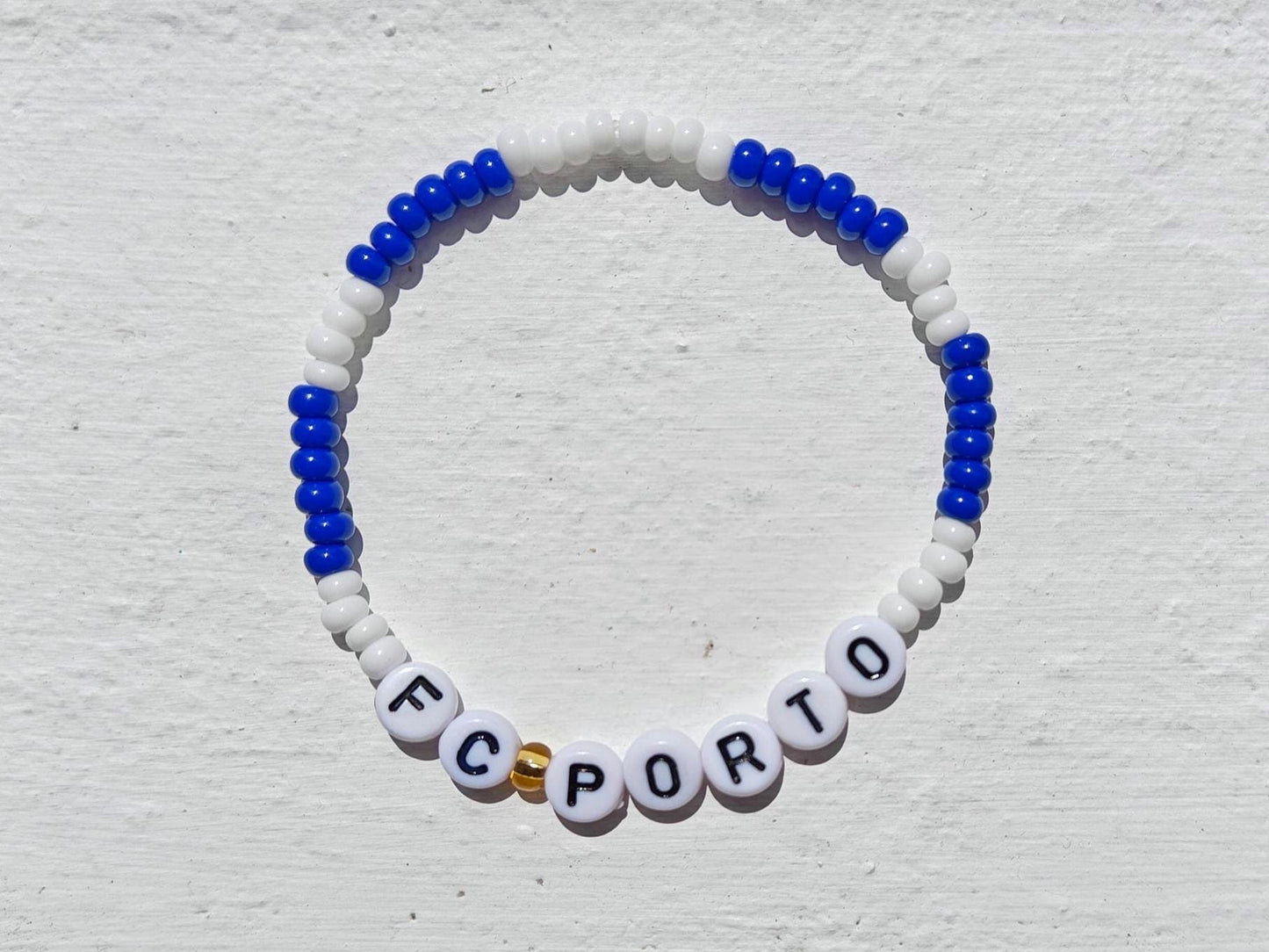FC Porto Beaded Bracelet – Blue & White Handmade Football Fan Jewelry – Gift for Football Lovers with Free Shipping