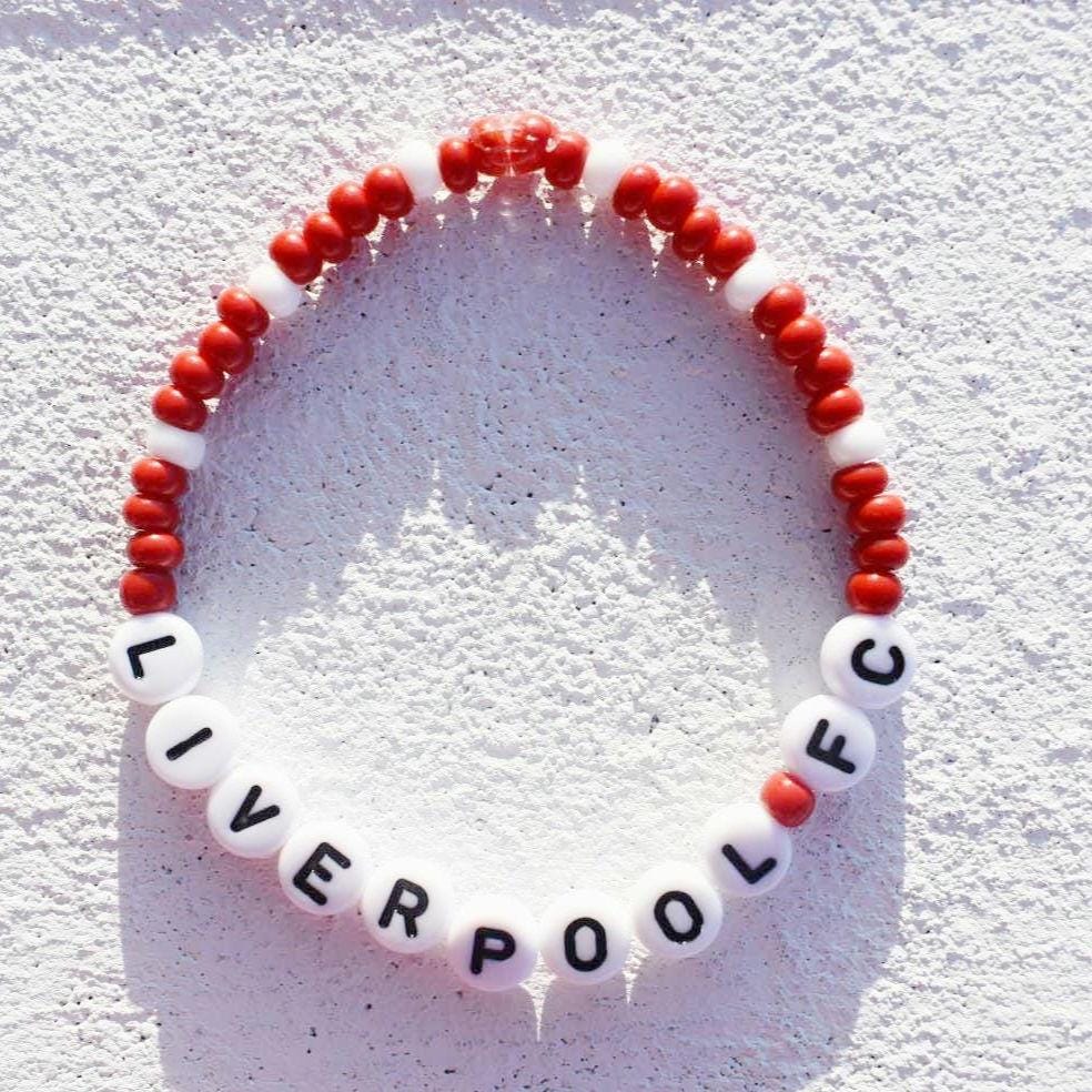 Liverpool FC bead bracelet in red and white