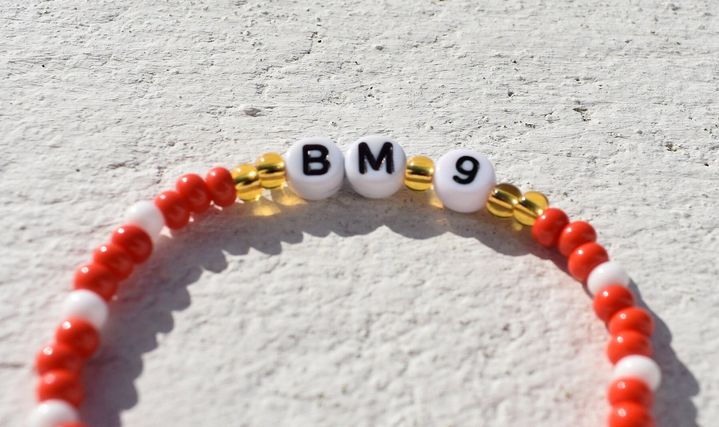 Arsenal football bead bracelet with player personalisation