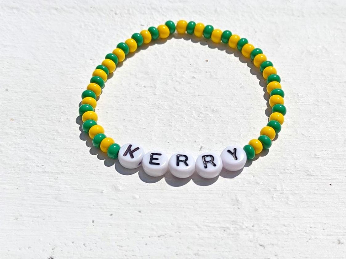 Kerry GAA Bracelet β Handmade Green & Gold Beaded Jewellery | Up the Kingdom Gift with Free Shipping