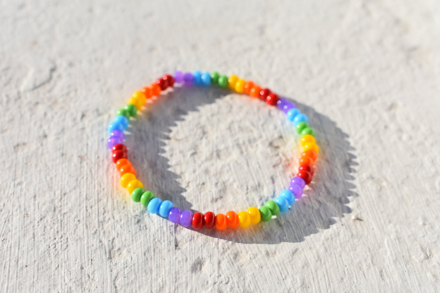 LGBT pride rainbow colored seed bead bracelet