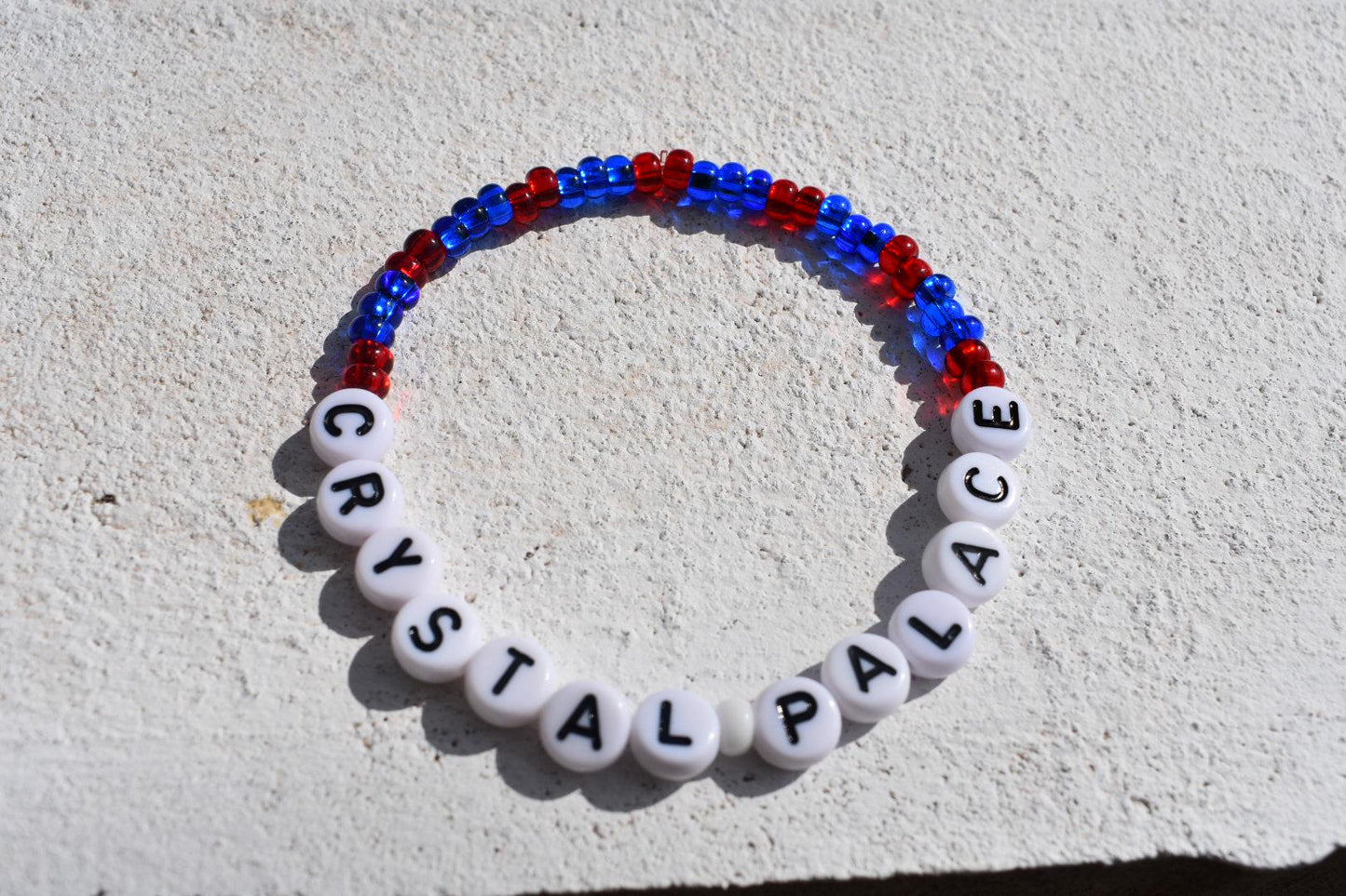Crystal Palace football bead bracelet with player personalisation