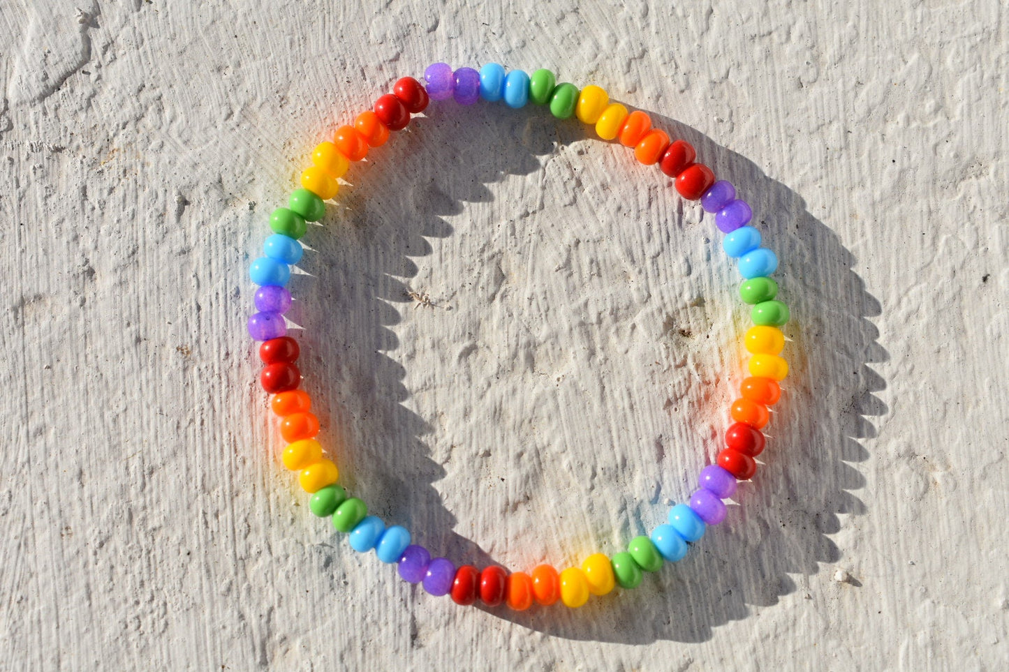 LGBT pride rainbow colored seed bead bracelet