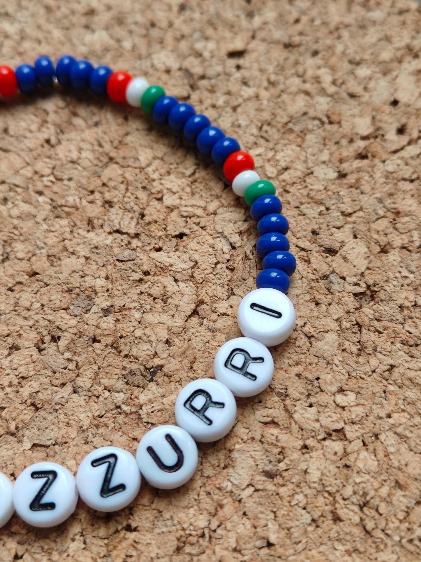 Italian Forza Azzurri seed bead bracelet