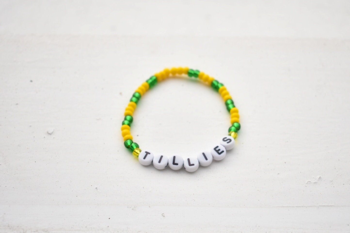 Tillies Matildas Bracelet โ Handmade Seed Bead Jewelry in Australia Soccer Team Colors | Support the Matildas with Free Shipping