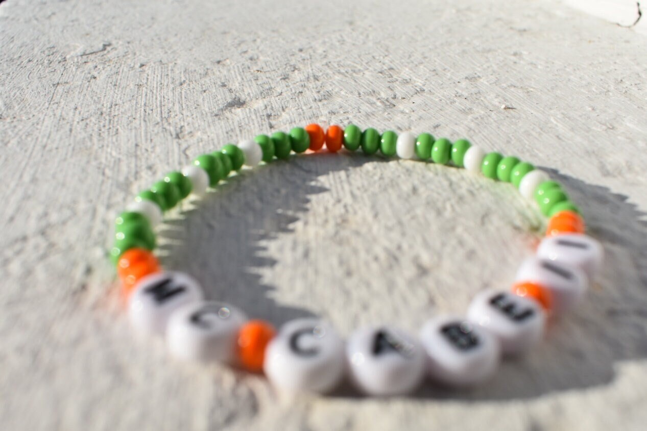 Katie McCabe 11 Ireland Colors Seed Bead Bracelet - Handmade Soccer Tribute Jewelry