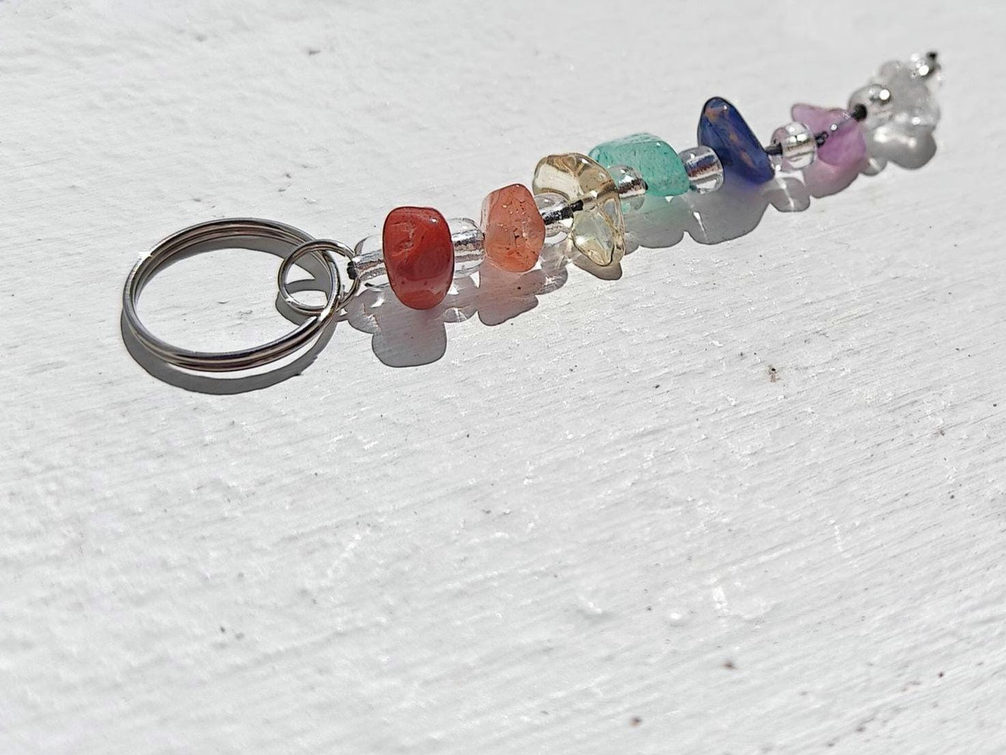 Chakra Gemstone Keychain – 7 Chakra Healing Crystal Keyring