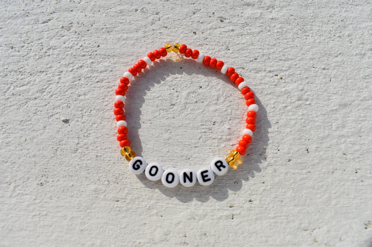 Arsenal Gooner seed bead bracelet