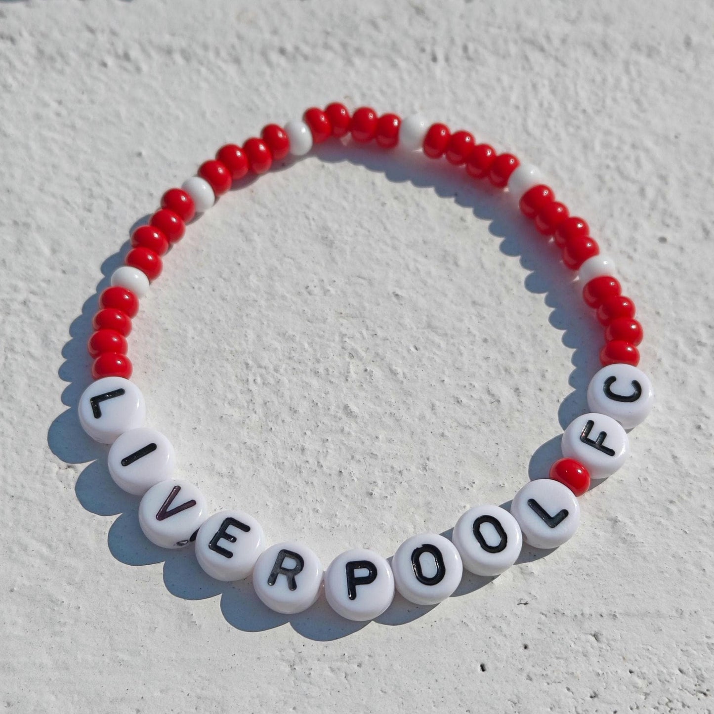 Liverpool FC bead bracelet in red and white