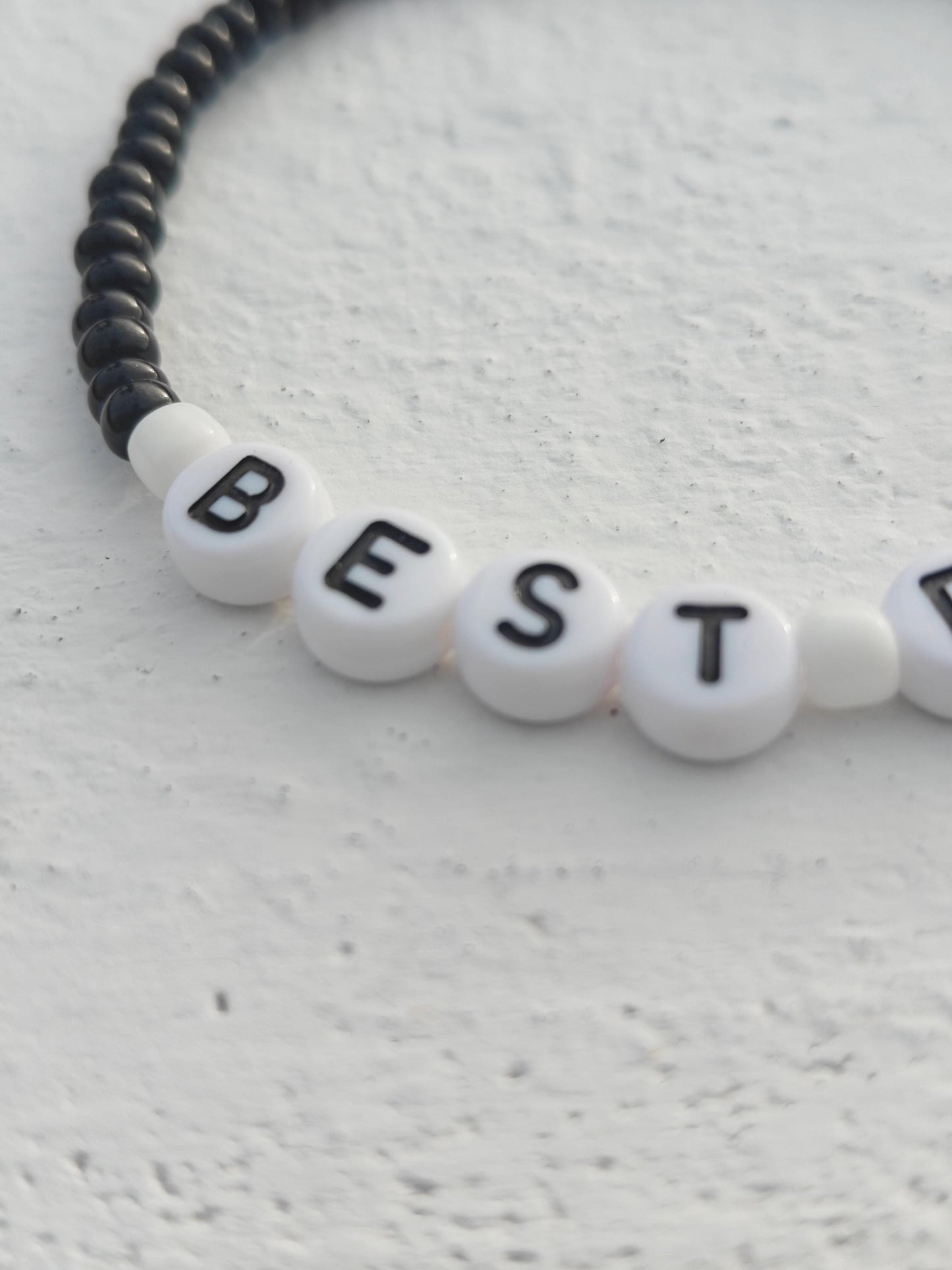 Best Dad Black Beaded Bracelet - Father's Day Gift - Stretch Bracelet - Handmade Men's Bracelet - Personalised Gift for Dad