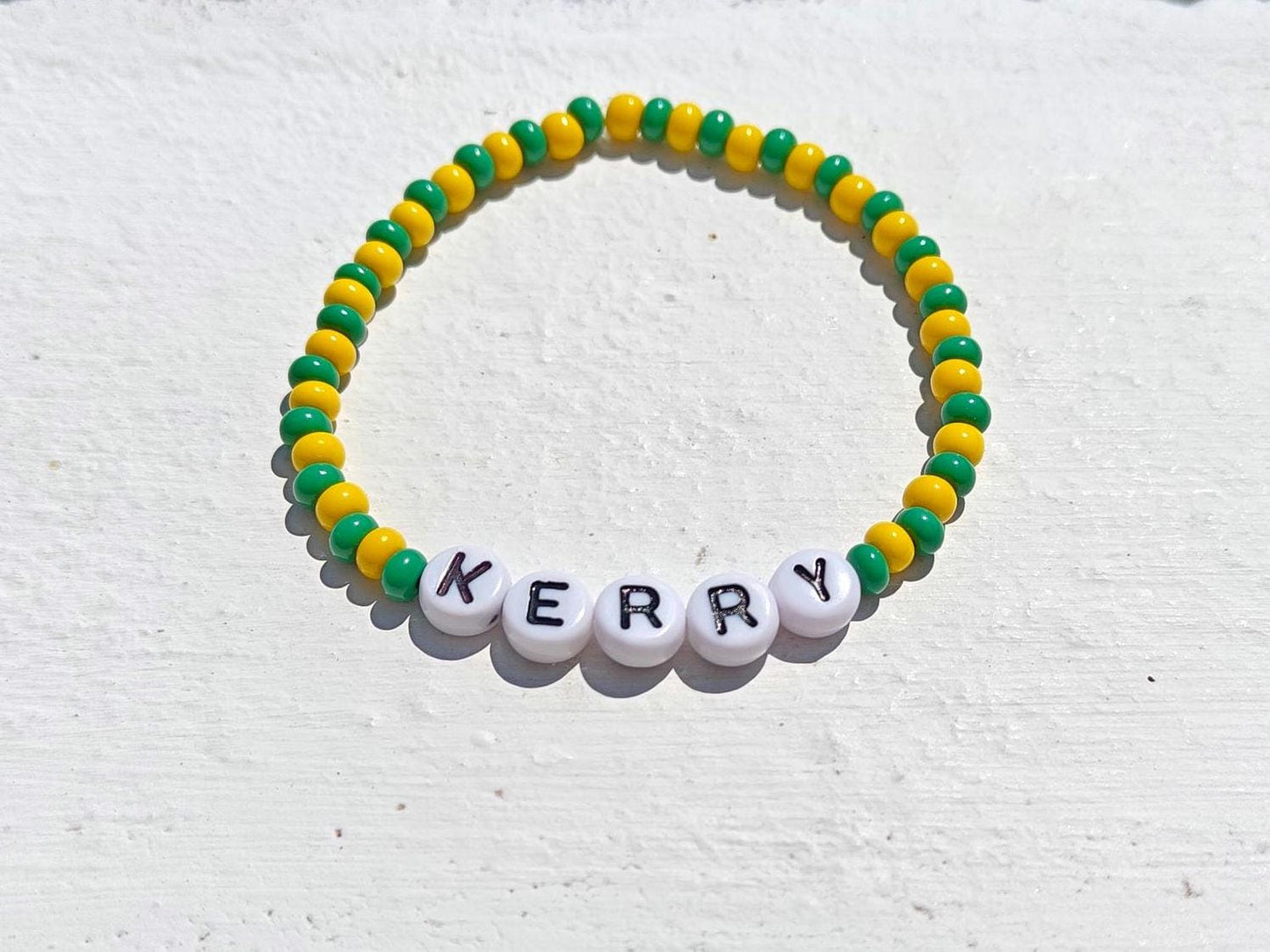 Kerry GAA Bracelet β Handmade Green & Gold Beaded Jewellery | Up the Kingdom Gift with Free Shipping