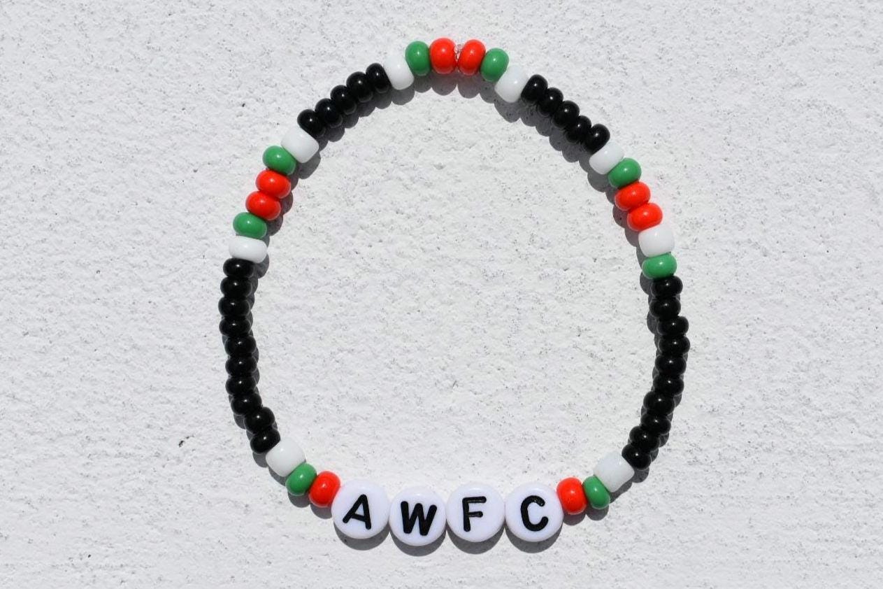 Arsenal Women Football Club Bead Bracelet (AWFC) in Away Kit Colors