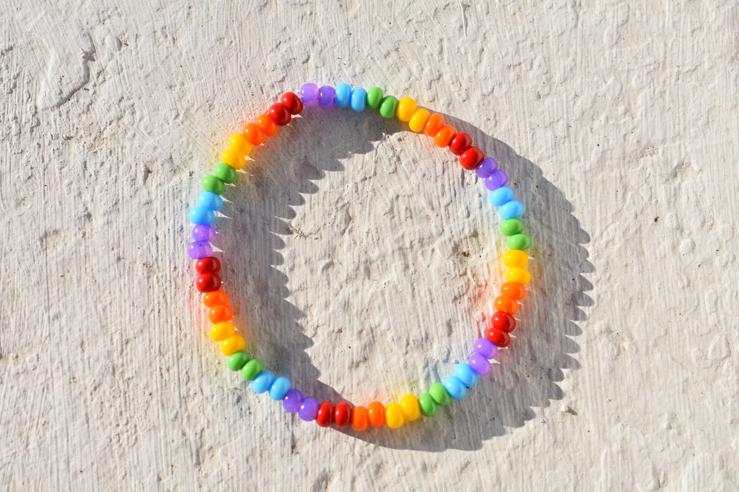 LGBT pride rainbow colored seed bead bracelet