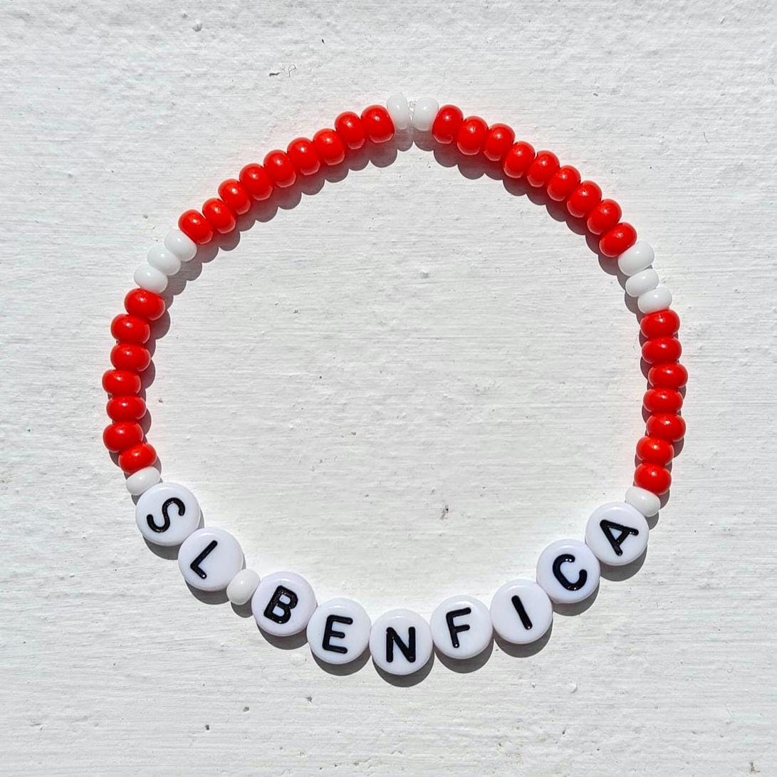 SL Benfica Beaded Bracelet – Red & Black Handmade Football Fan Jewelry – Gift for Football Lovers with Free Shipping