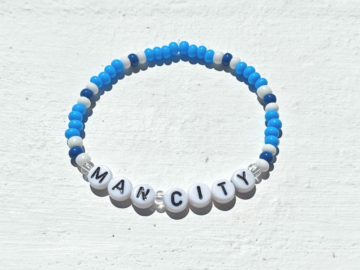 Manchester City bead bracelet with optional player personalisation
