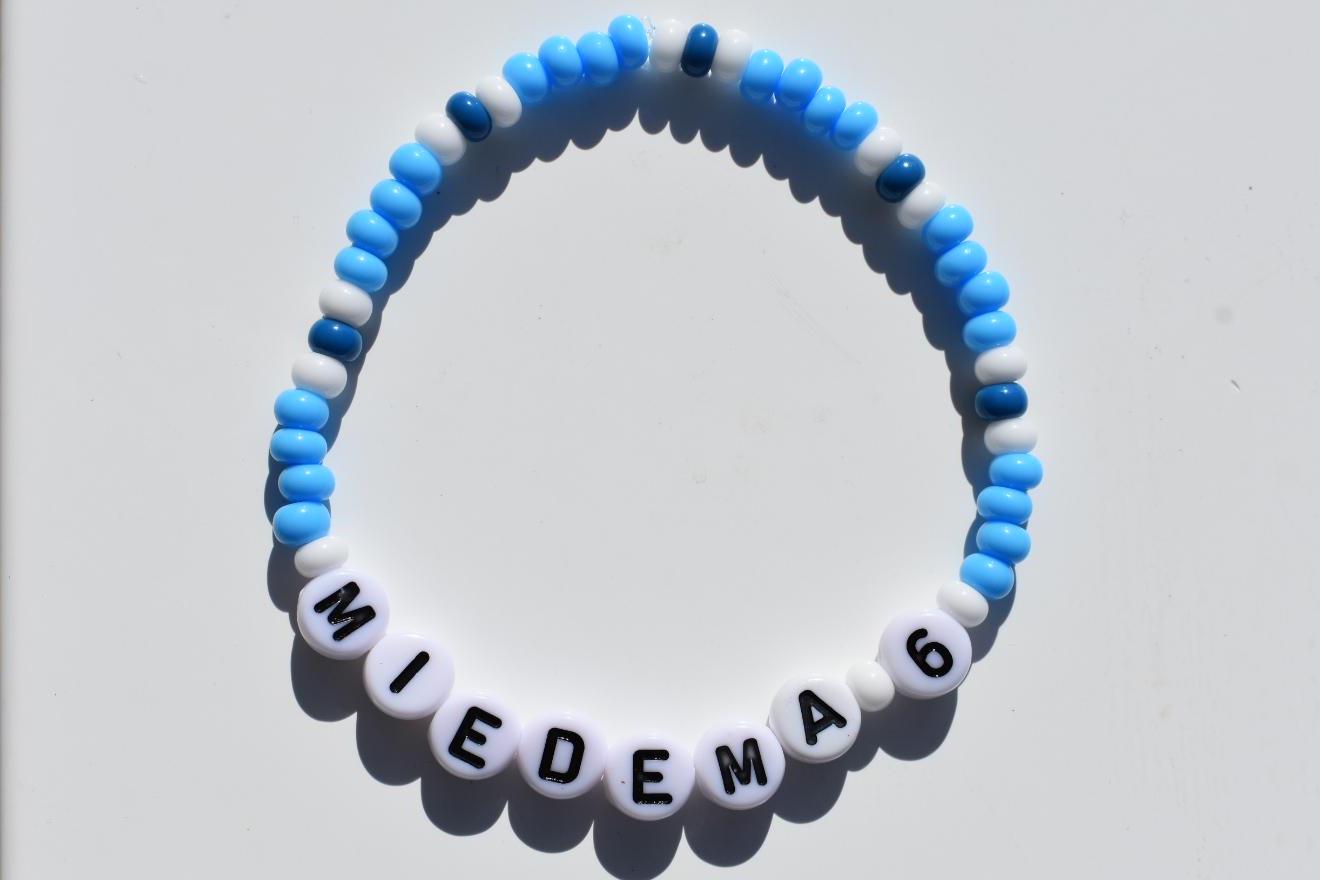 Manchester City bead bracelet with optional player personalisation