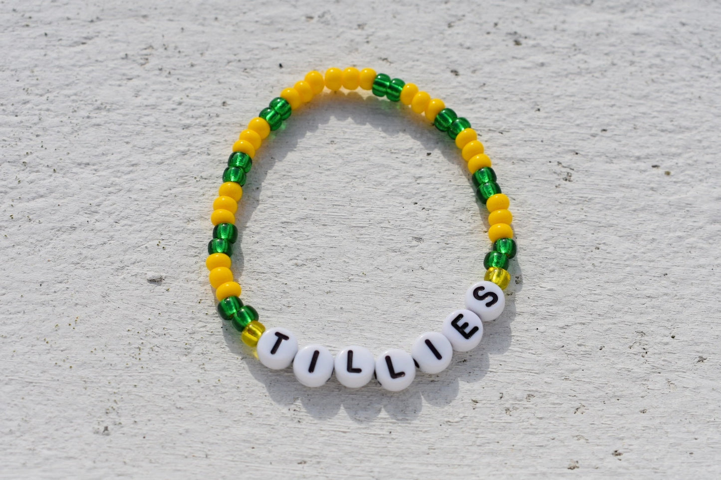 Tillies Matildas Bracelet โ Handmade Seed Bead Jewelry in Australia Soccer Team Colors | Support the Matildas with Free Shipping