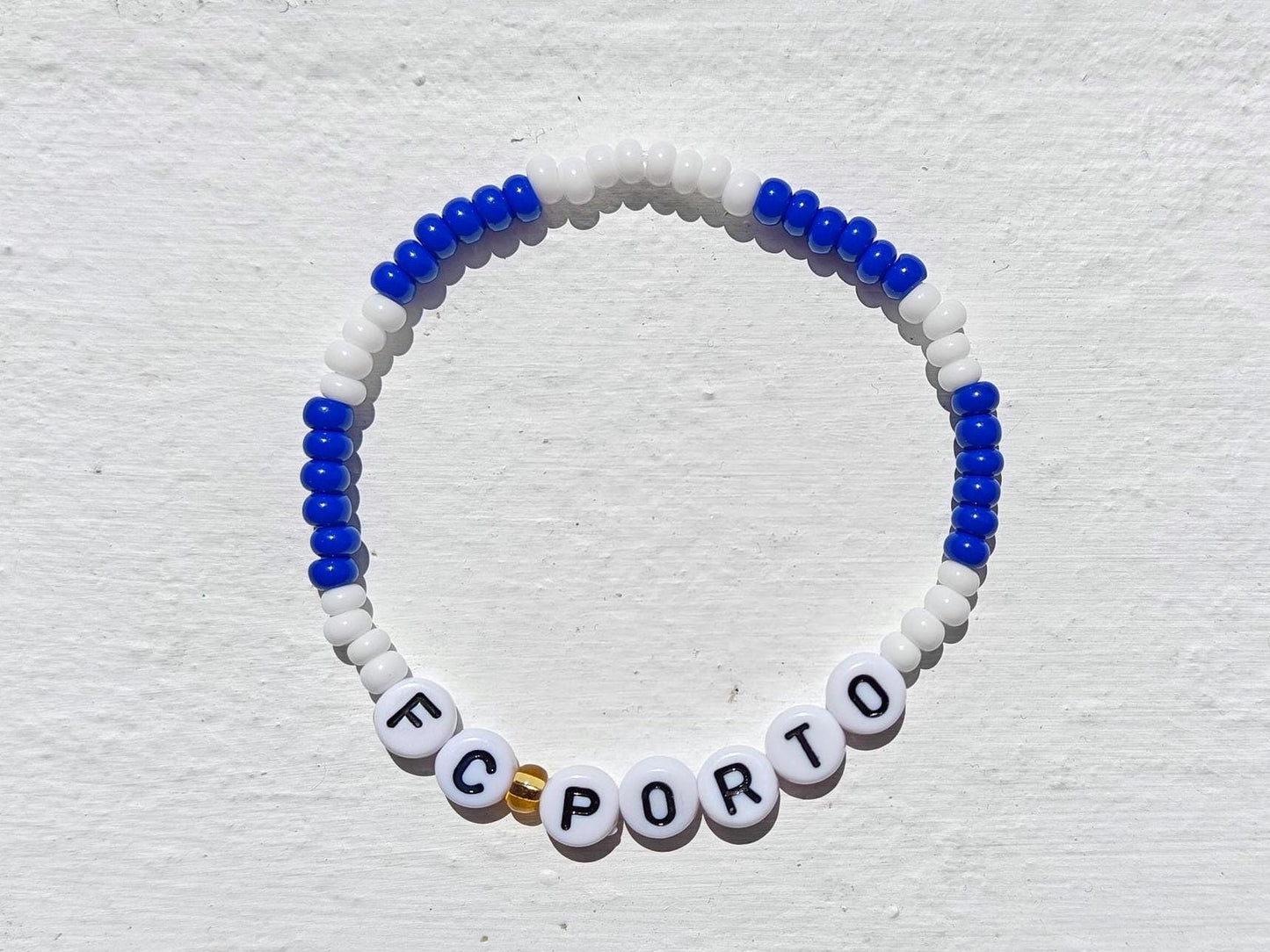 FC Porto Beaded Bracelet – Blue & White Handmade Football Fan Jewelry – Gift for Football Lovers with Free Shipping
