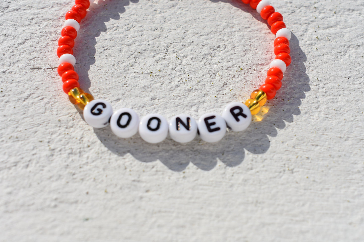 Arsenal Gooner seed bead bracelet