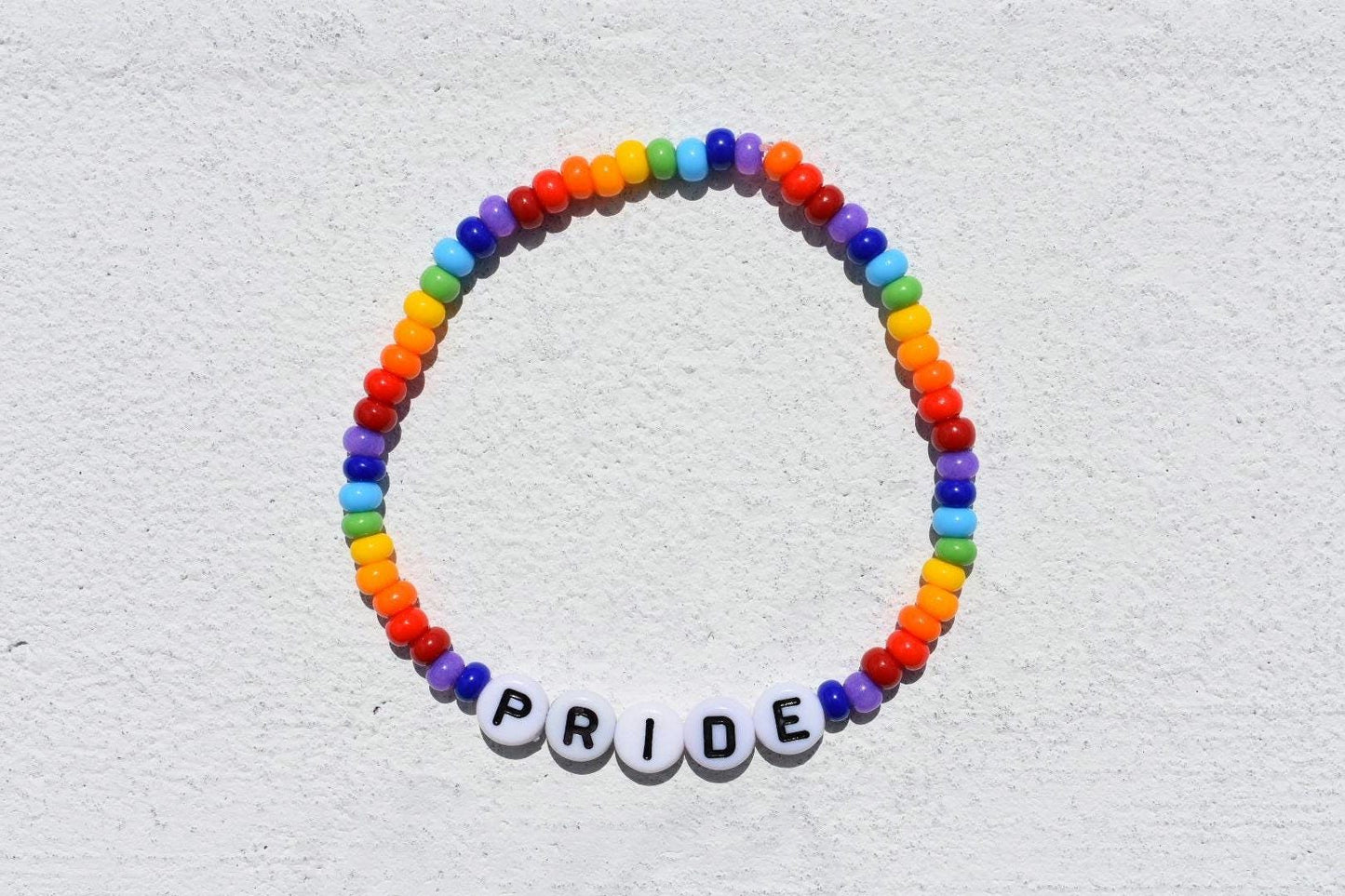 LGBT pride rainbow colored seed bead bracelet