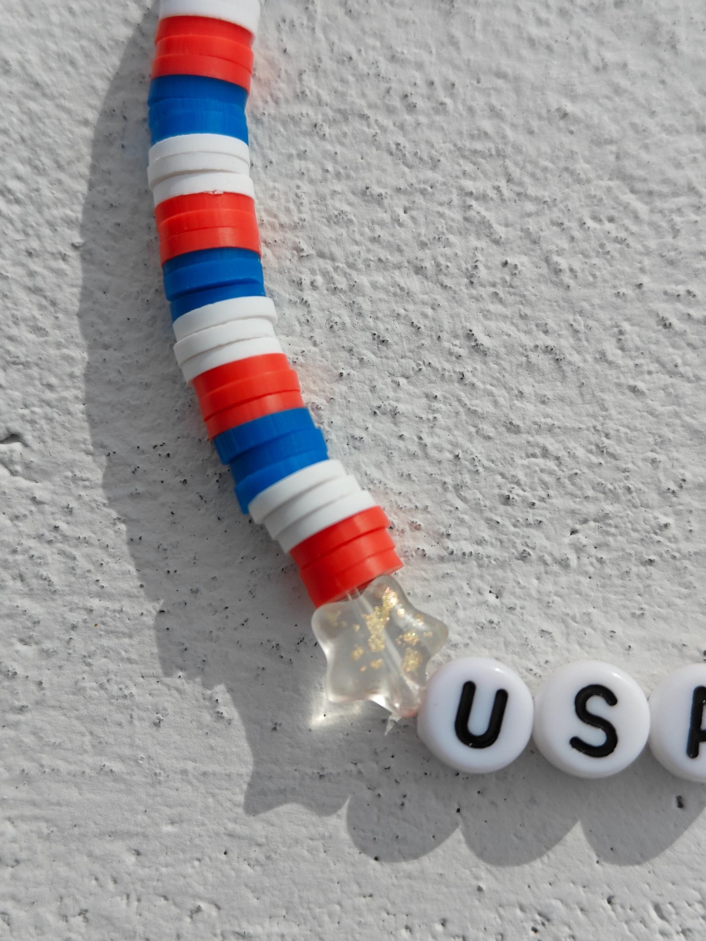 USA bracelet in American colors with star gems
