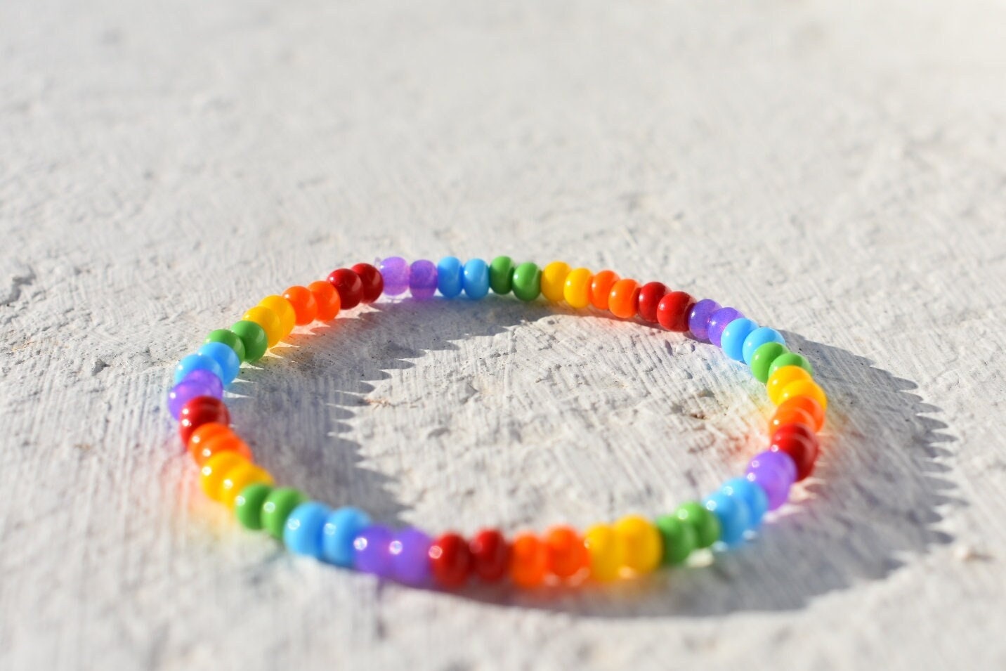 LGBT pride rainbow colored seed bead bracelet