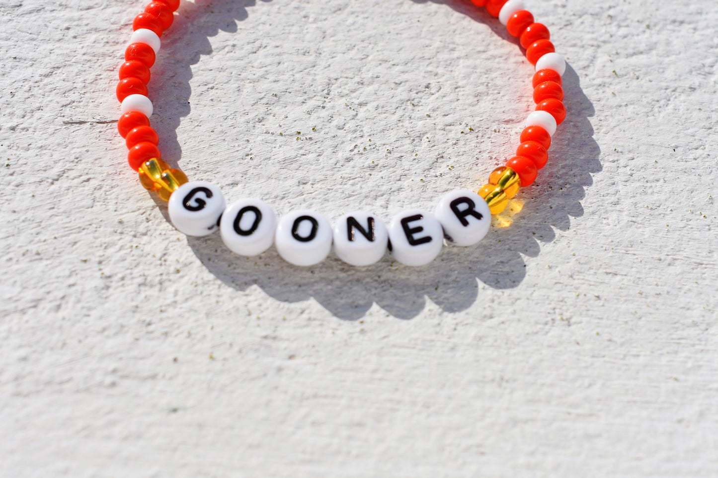 Arsenal Gooner seed bead bracelet