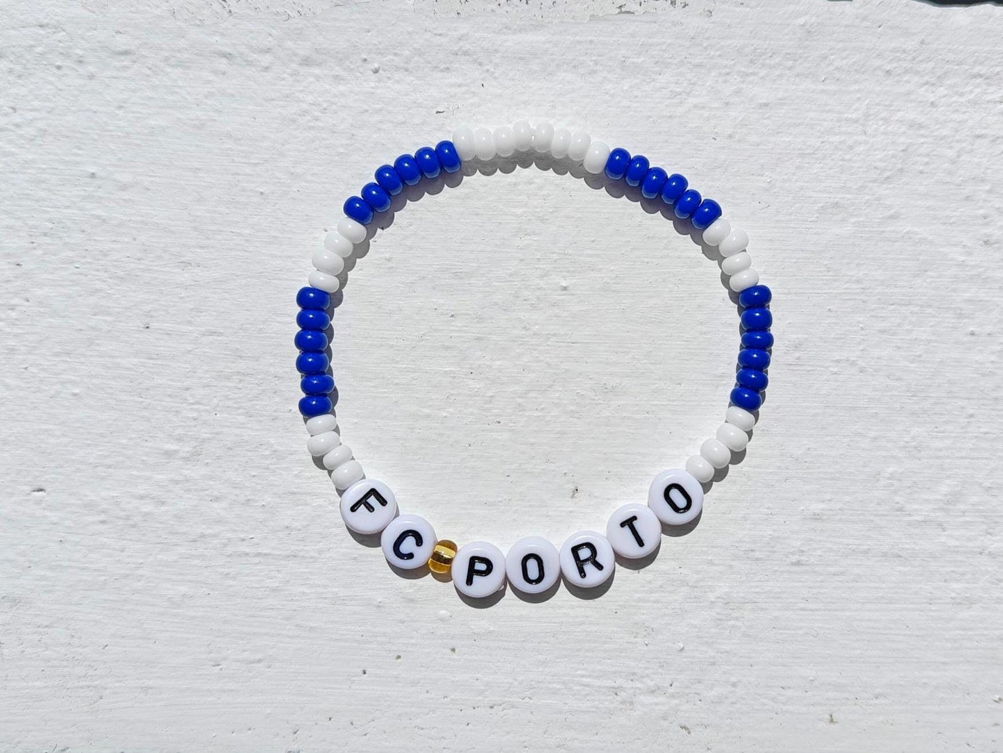 FC Porto Beaded Bracelet – Blue & White Handmade Football Fan Jewelry – Gift for Football Lovers with Free Shipping