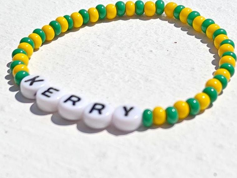 Kerry GAA Bracelet β Handmade Green & Gold Beaded Jewellery | Up the Kingdom Gift with Free Shipping