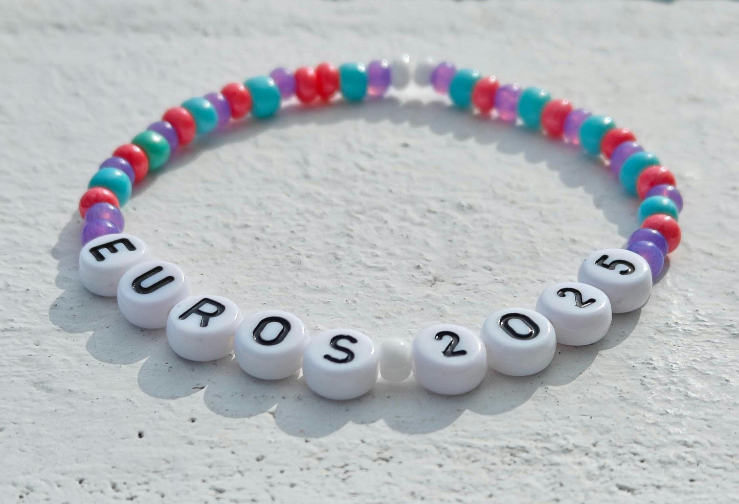 EUROS 2025 Bracelet - Women’s Football Supporter Beaded Bracelet | UEFA Women's EURO 2025 Gift | Handmade Soccer Bracelet
