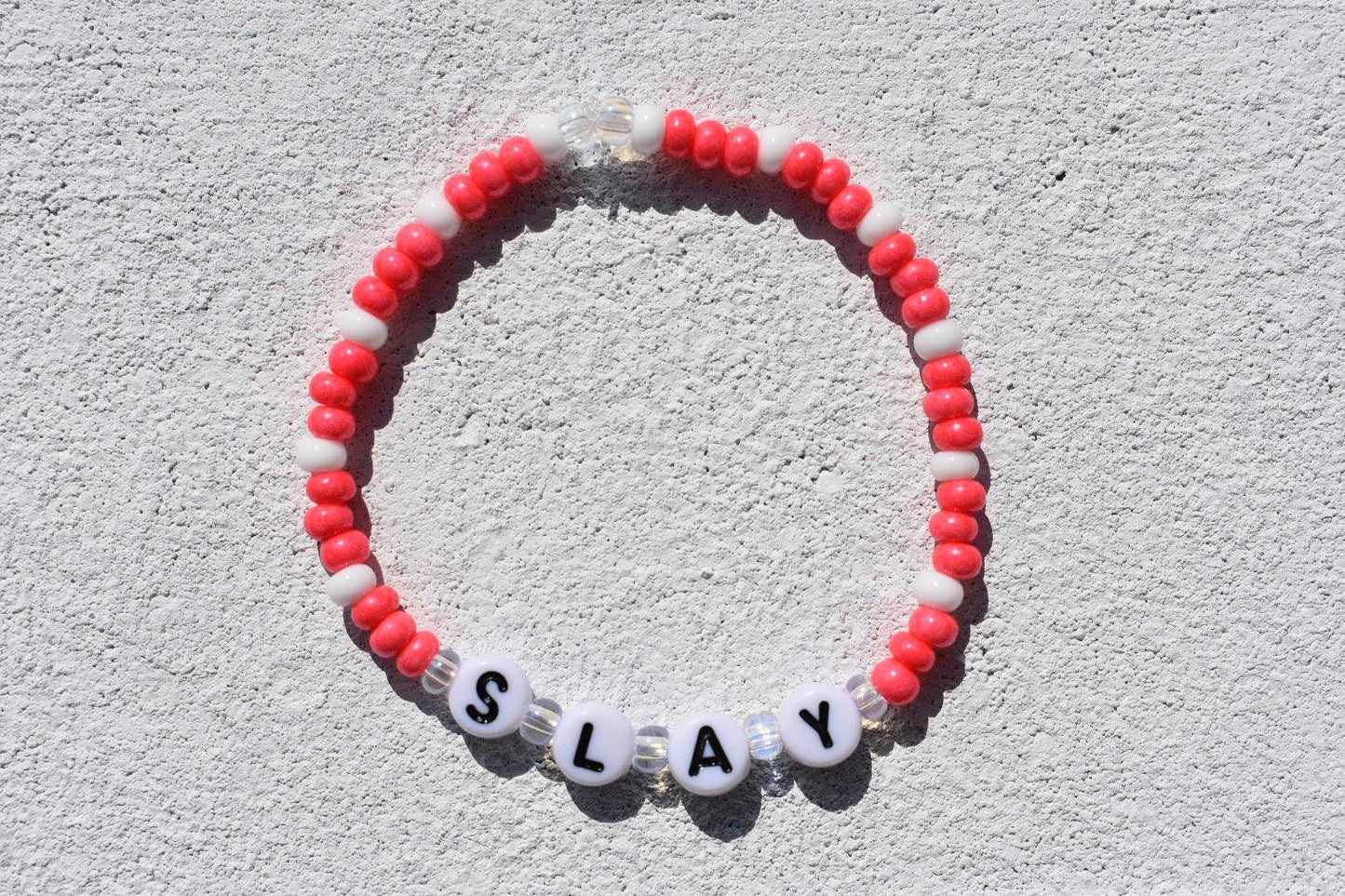 Selection of Handmade on trend preppy colorful bead bracelets