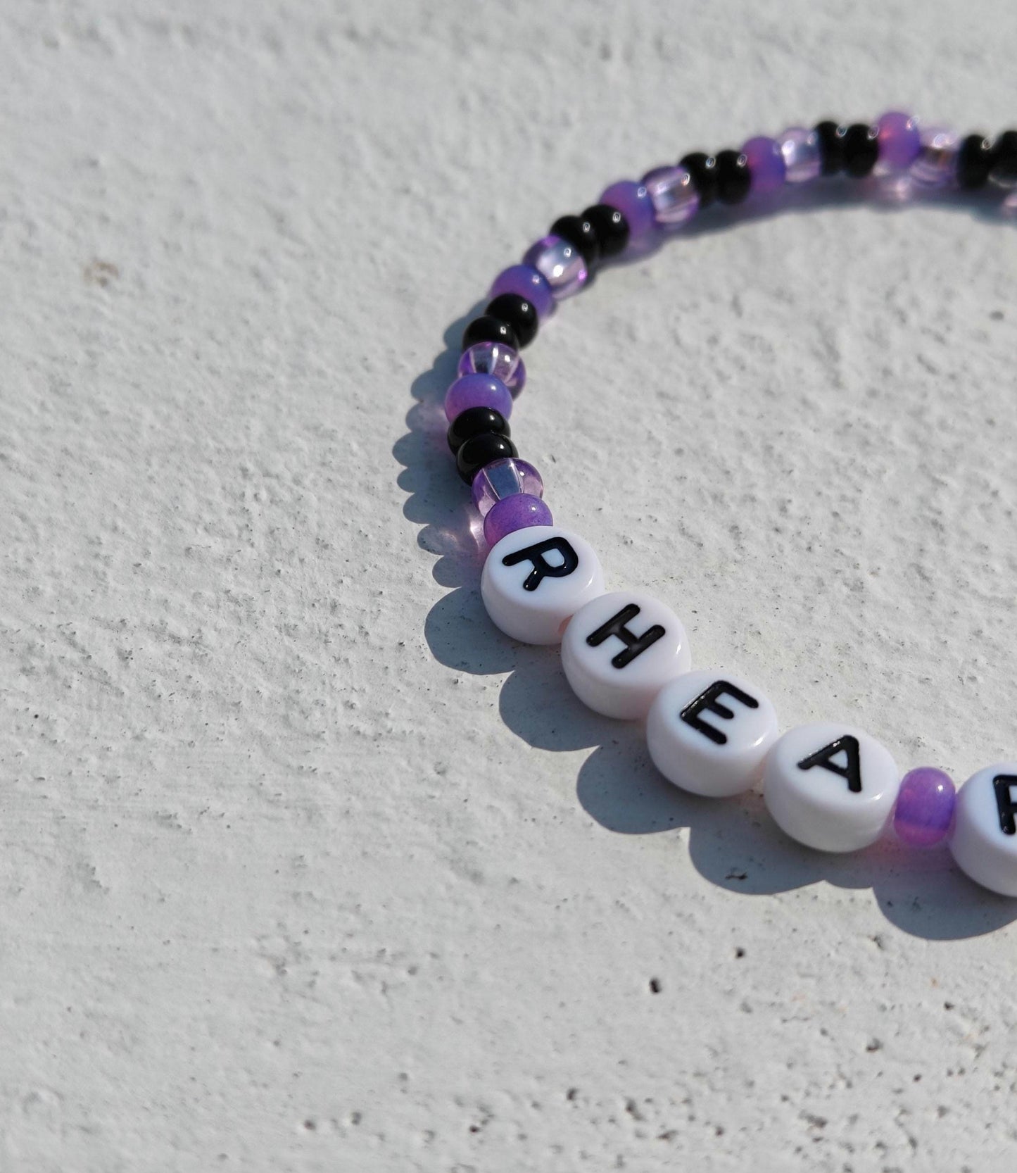 Rhea Ripley WWE Bracelet – Handmade Purple & Black Beaded Wrestling Fan Jewelry