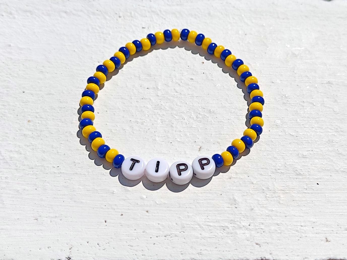 Tipperary GAA Bracelet – Handmade Yellow & Blue Beaded Jewellery | Tipp Fan Gift
