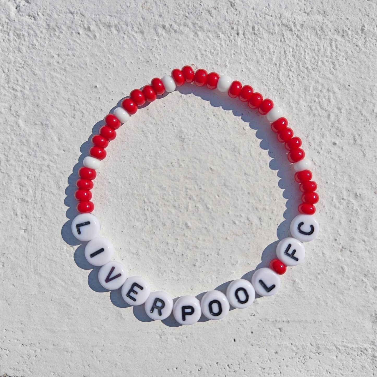 Liverpool FC bead bracelet in red and white