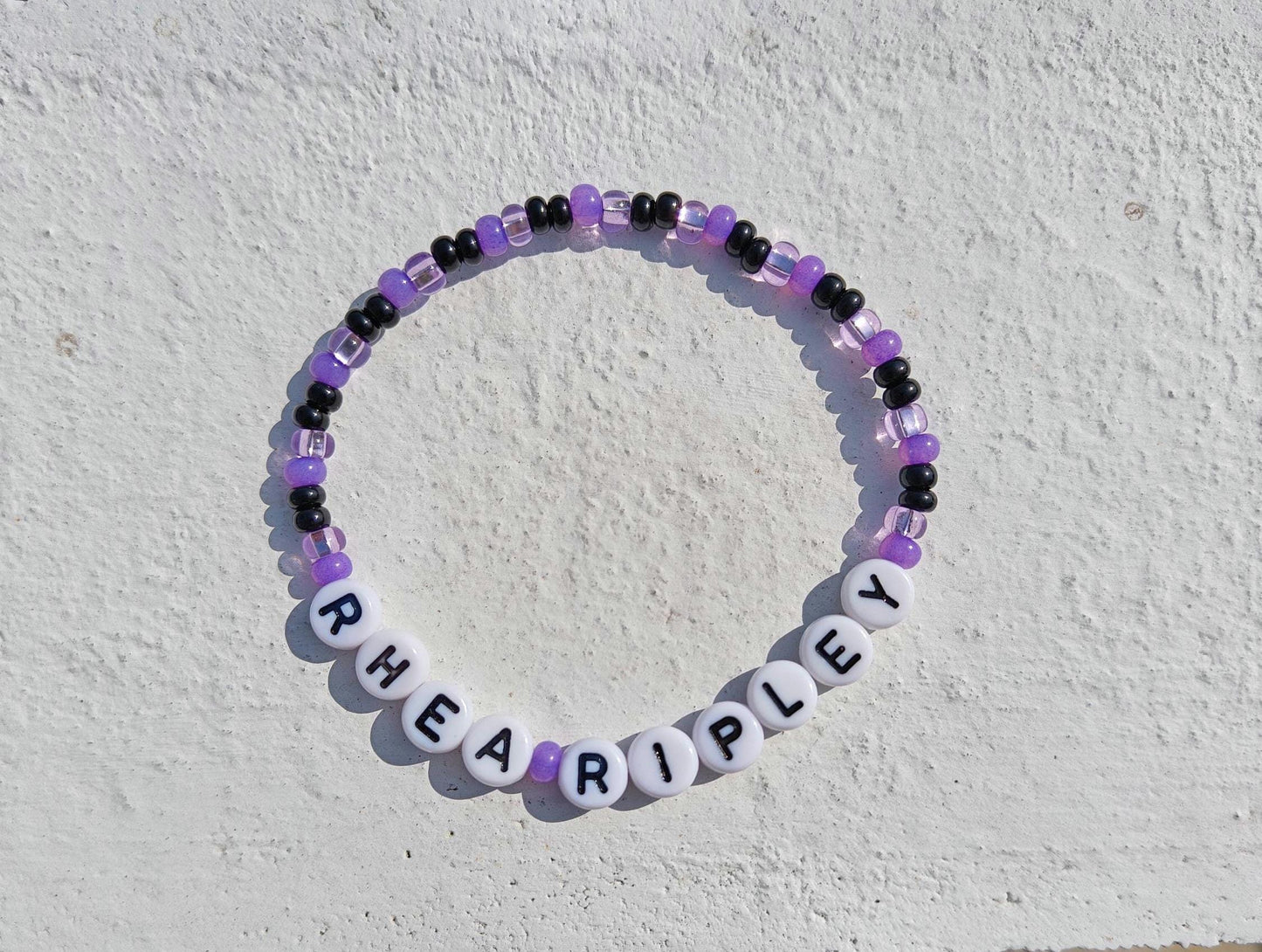 Rhea Ripley WWE Bracelet – Handmade Purple & Black Beaded Wrestling Fan Jewelry