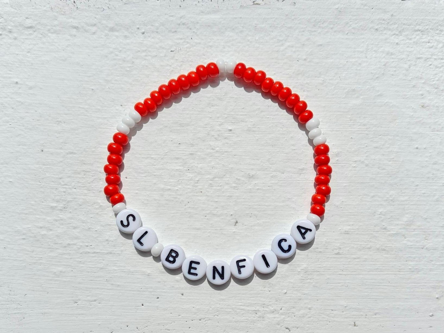 SL Benfica Beaded Bracelet – Red & Black Handmade Football Fan Jewelry – Gift for Football Lovers with Free Shipping