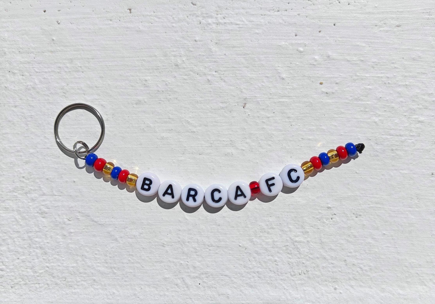 Barcelona Barca FC bead keychain