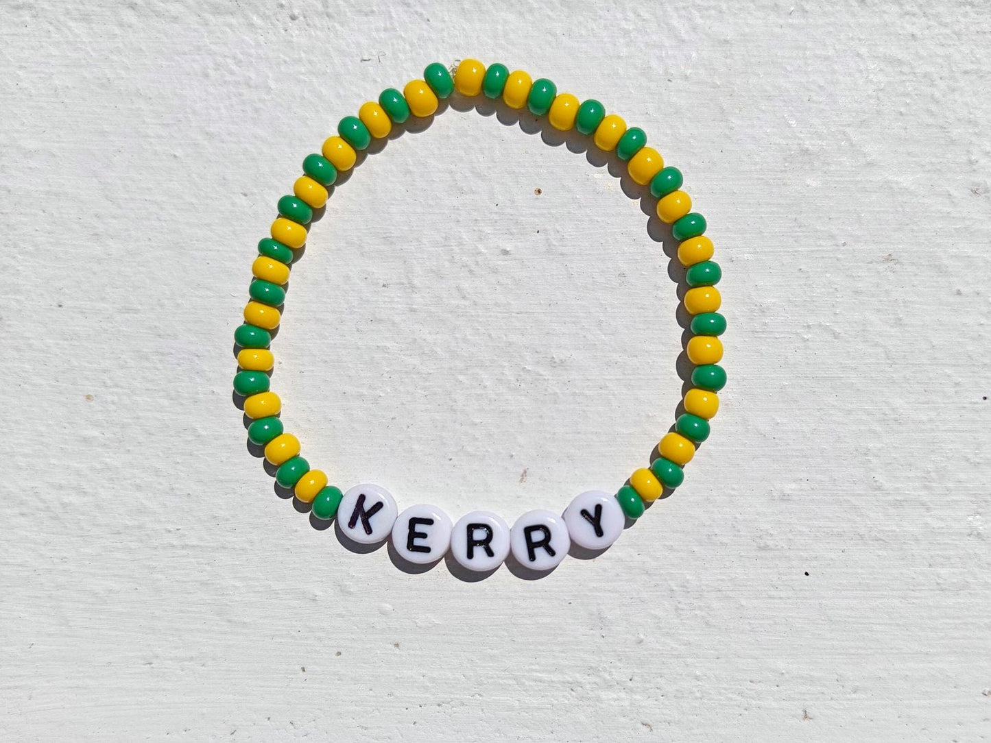 Kerry GAA Bracelet β Handmade Green & Gold Beaded Jewellery | Up the Kingdom Gift with Free Shipping