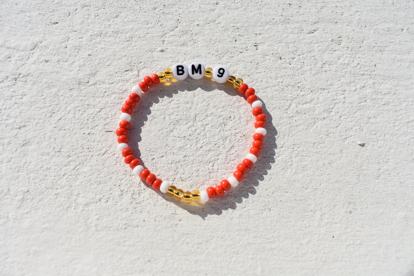 Arsenal football bead bracelet with player personalisation