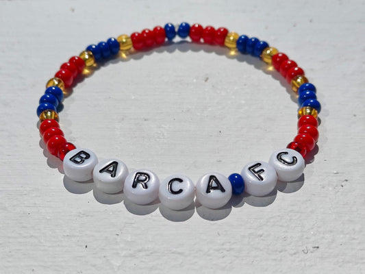 Barcelona FC Bead Bracelet – Handmade Barca Fan Jewelry in Team Colors | Soccer Gift for Football Fans with Free Shipping