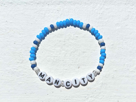 Manchester City bead bracelet with optional player personalisation