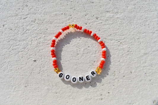 Arsenal Gooner seed bead bracelet